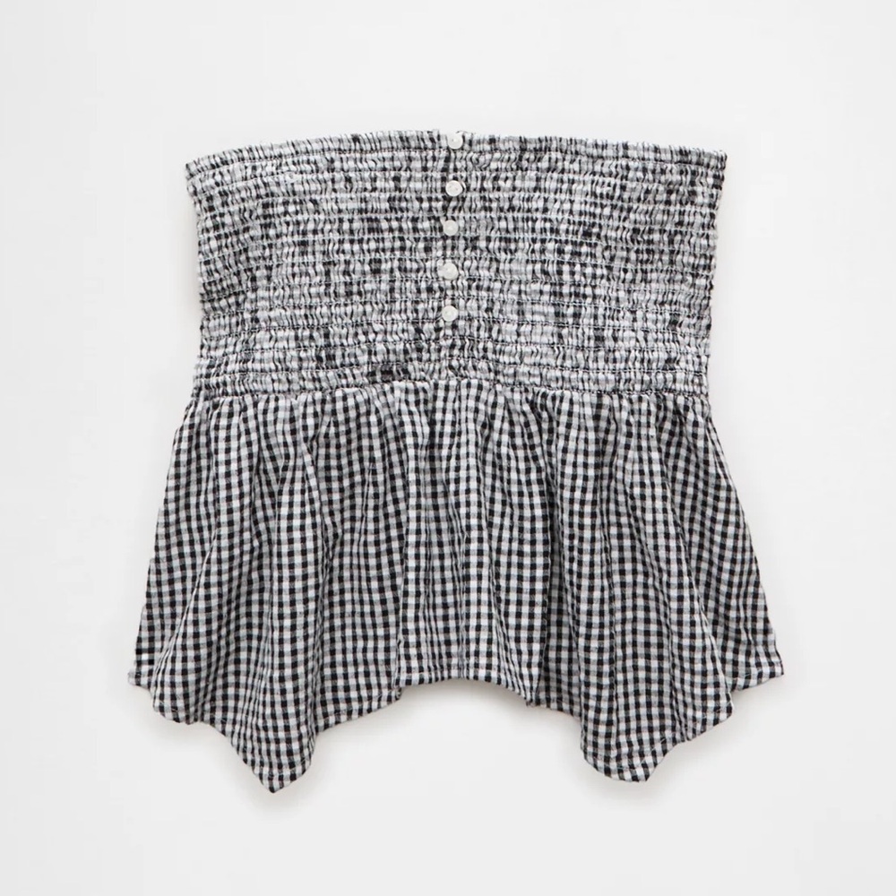 American Eagle Outfitters Black and White Gingham Crop Top